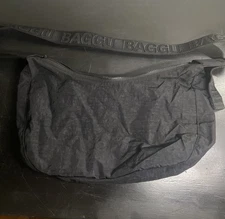 Baggu Black Nylon Crescent Medium Bag