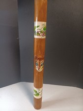 Vtg Wood Bamboo Rainstick Hand Shaker Musical Rain Maker Stick Tiki Modern Decor