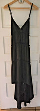 Banana Republic Black Slip Dress: mullet, crisscross back, polyester (size 12)