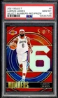 LeBron James Card 2021-22 Select Numbers Red Prizm #6 PSA 10