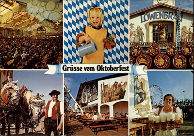 Gruss Aus Oktoberfest Munich Bavaria Germany vintage postcard x220