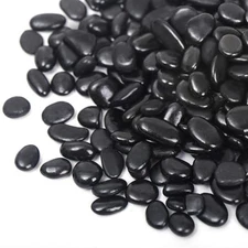 2.2LB Black Pebbles for Indoor Plants, Vases, Succulent, 3/8 Inch Small Black 