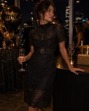 Elegant Women’s Sheer Dress By EXPRESS In Size L. Perfect For Date Nights.