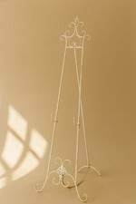 Porta-Cadre Trépied Biscottini Fer Forgé Blanc Vieilli