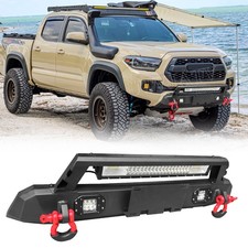 For 2016-2023 Toyota Tacoma 3rd Gen Front Bumper W Winch Plate 3 X Led Lights For 2016-2023 Toyota Tacoma 3rd Gen Front Bumper W Winch Plate 3 X Led Lights