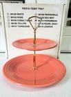 Laughlin Fiesta Ware 2 Tier Persimmon Tidbit Serving Tray NIB Orange New In Box