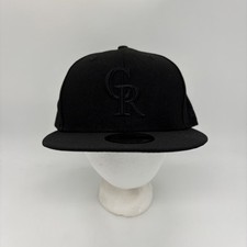 New Era 9Fifty Colorado Rockies MLB Snapback Hat Cap All Black Adjustable