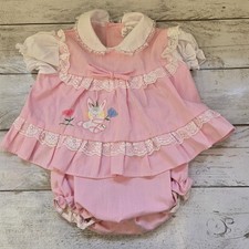 Vintage Baby Girl Dress Cradle Togs Size 0-6 Months