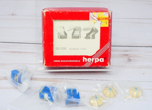 Herpa 051330, Strandkorbe, muebles de playa alemanes, sillas de playa, escala 1/87 HO | Zustand: New