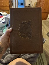 Philip Morris & Co Embossed Cigar Box, Covered in Embossed Leather 10"x8.5"x3.5"