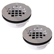 Westbrass D206P-2-26 2" No-Caulk PVC Compression Shower Drain with 4-1/4" Round