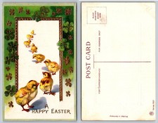 Easter Chicks Four Leaf Clover Postcard