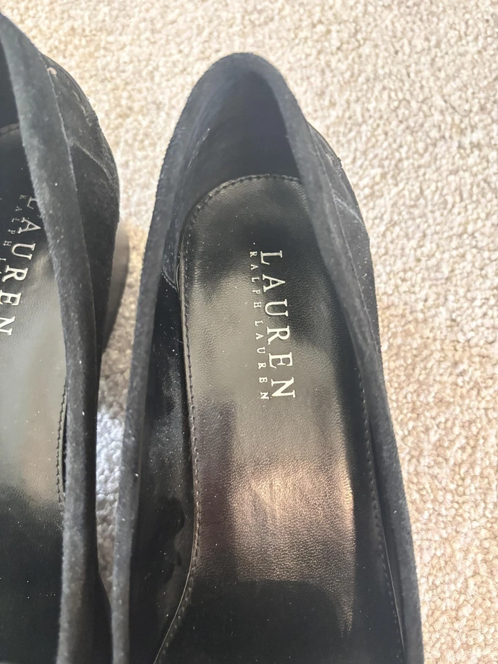 Lauren Ralph Lauren Womens Suede Tassel Loafers Size 7 Block Heel Old Money - Image 4 of 4