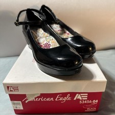 American Eagle Black Hadley Women's 8.5 w/box Mary Jane Y2K Twee Schoolgirl VTG