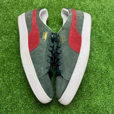 Puma Suede Classic 21 Shoes Mens 11.5 Green Gables Intense Red Lifestyle  Casual | eBay