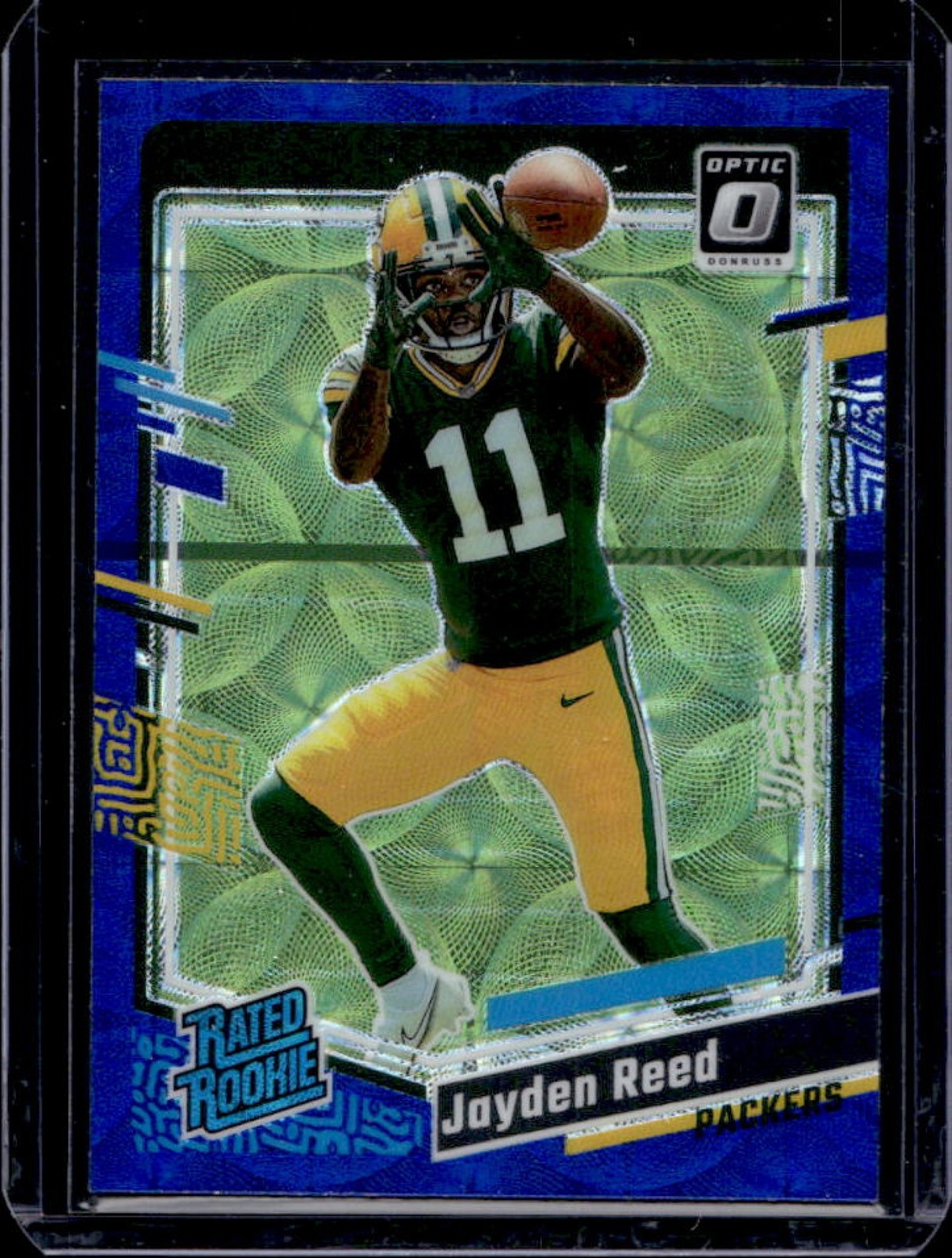2023 Donruss Optic Jayden Reed Blue Scope Prizm Rated Rookie #239 Packers