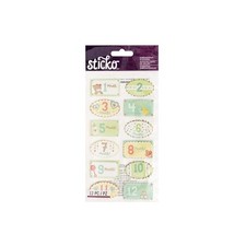 Crafts Stickers Sticko Baby's First 12 Months 3D Tags 1-12 Pacifier Bottle Toys
