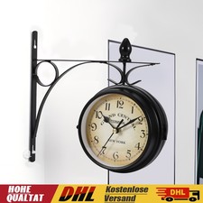 Bahnhofsuhr doppelseitig Doppelseitige Wanduhr Analog Küchenuhr geräuschlos