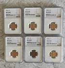 Lot Of 6 NGC Wheat Pennies MS 66 RD 1958 D 1958 P 1957 D 1957 P 1956 P 1955 S