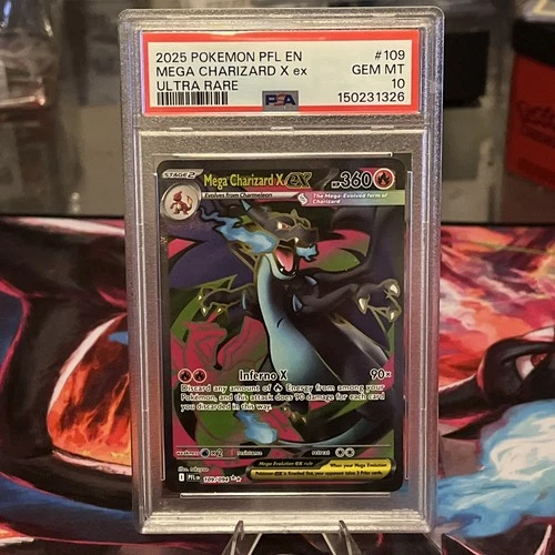 Pokemon 2025 Mega Charizard X ex 109/094 Phantasmal Flames GEM MINT PSA 10