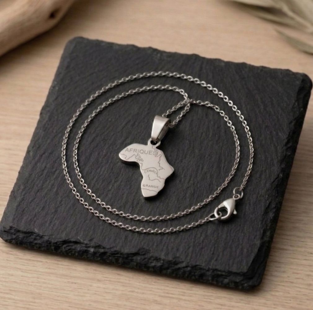 Collier Afrique anti-ternissement en acier chirurgical hypoallergénique