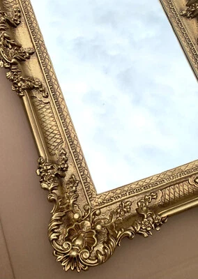 BAROCK Spiegel Wandspiegel Rechteckig Antik Badspiegel Antik 96x57 Gold wählbar- - Bild 1 von 4