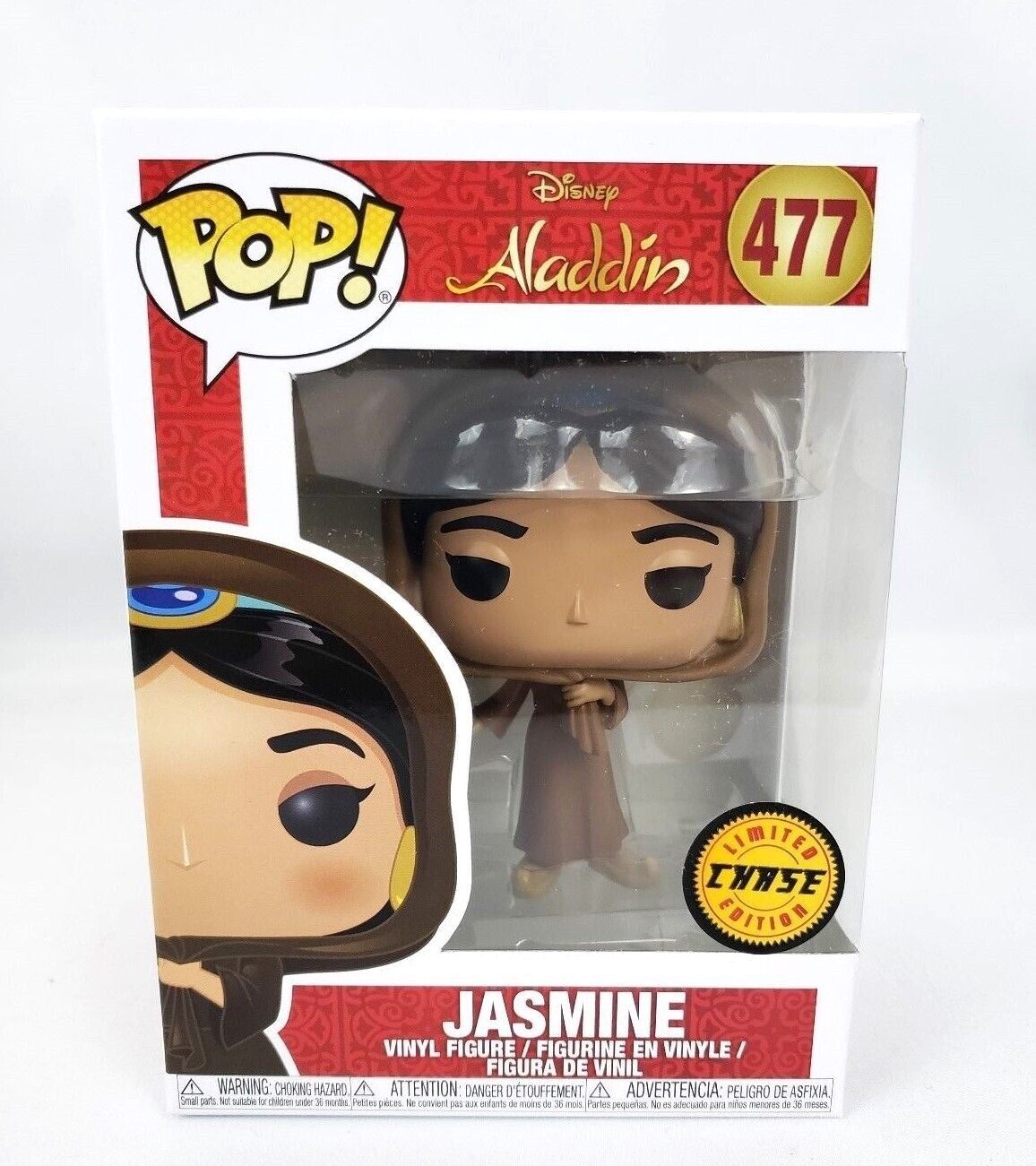 Funko POP! Disney Aladdin: Prince Ali, Jasmine in Disguise (Possible  Limited Chase Edition), Elephant Abu, Genie with Lamp (Collector's  Edition)