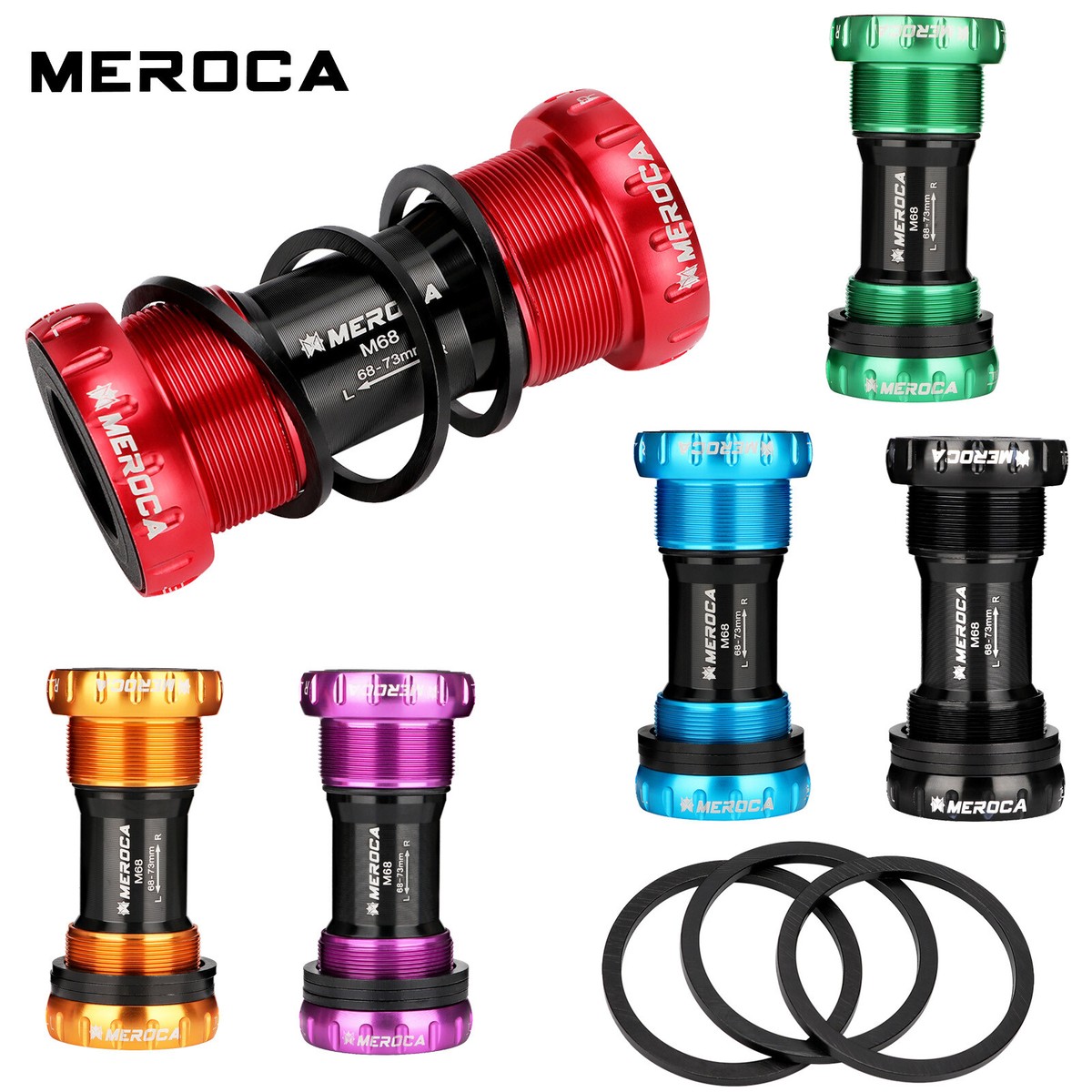 MEROCA BB68/73mm Bottom Bracket BSA MTB Bike BC1.37-24T 24mm for