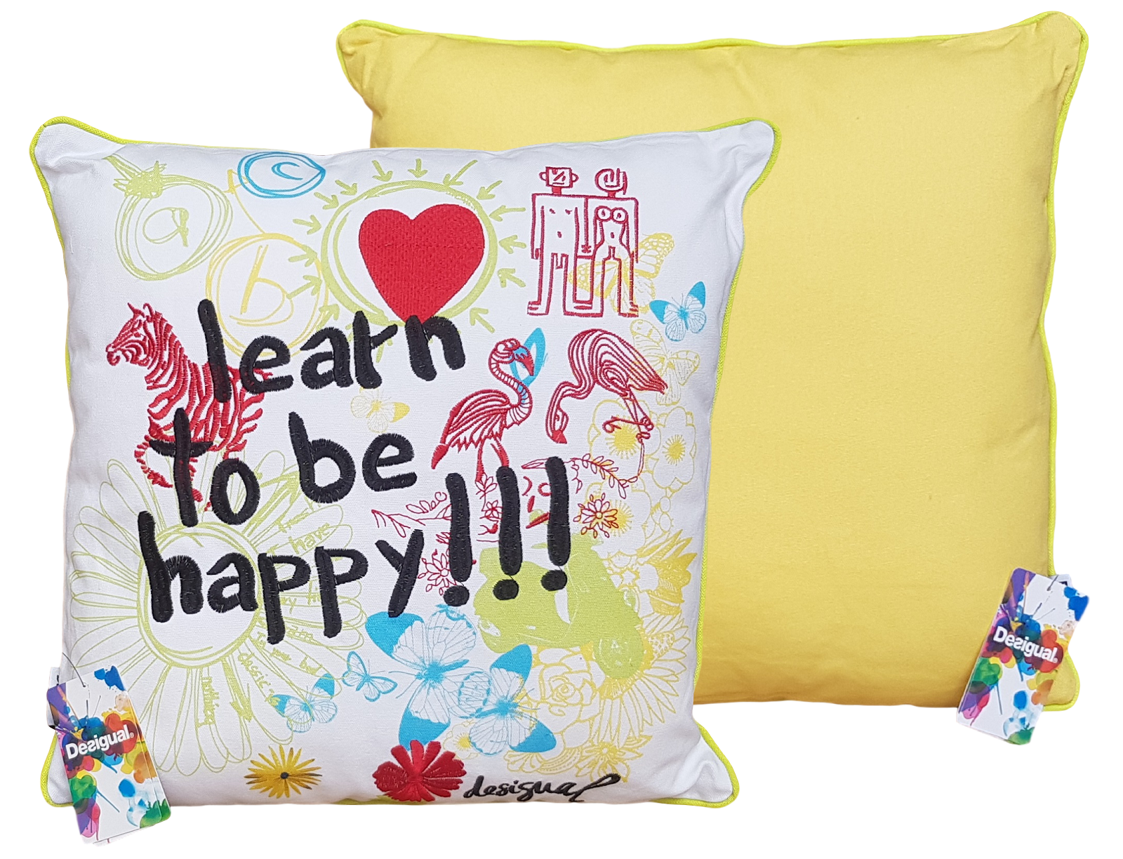 DESIGUAL. Cuscino d' arredo sfoderabile, Cotone 100% - 45 x 45. LETTERING .
