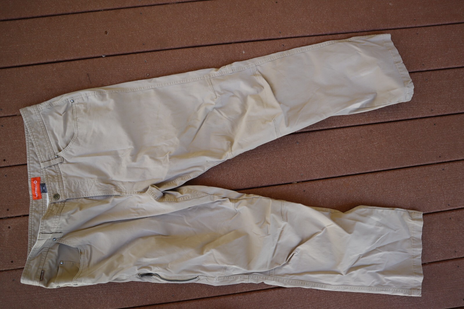 Tan Canvas MERRELL Multiple Pocket Outdoor Hiking Casual Pants 38