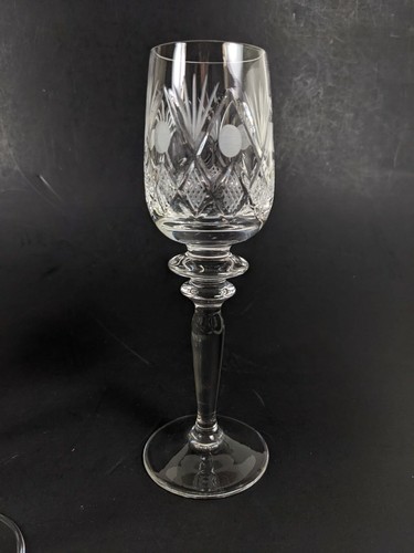 Cut Crystal Goblets Set 6 Cordial Wine Sherry Aperitif 3 oz Diamond Stemware - Picture 4 of 9