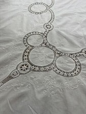 handmade embroidered With Cut Work Crochet Tablecloth 114x67