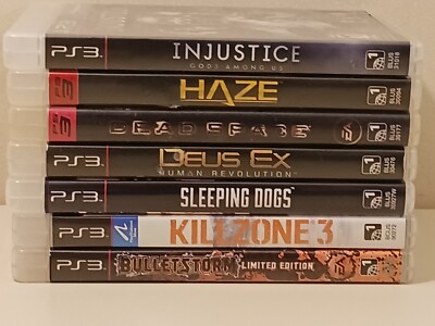 PS3 Game Lot 7 Injustice Haze Dead Space DeusEX KillZone3 Bullestorm SleepingDo