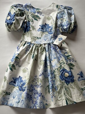 Vintage 1980's Pamela kline Traditions Girl s Chintz Party Dress Size 8.