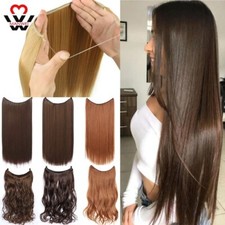 Natural hair Invisible Wire Synthetic Hair Extensions No Clip with Secrect Line