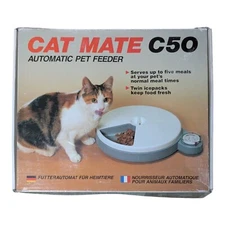CAT MATE C50 AUTOMATIC PET FEEDER FIVE FOOD COMPARTMENT NEW IN BOX BATTERY POWER