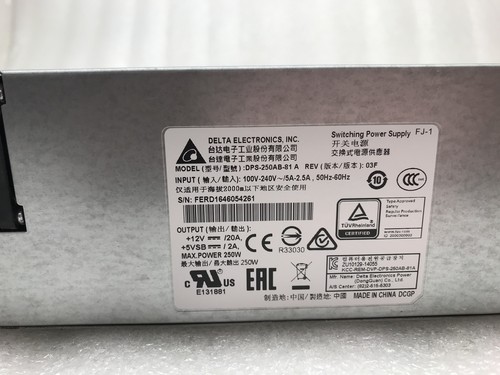 Delta Electronics DPS-250AB-81 A Rev 03F 250W Switching Power Supply - Picture 2 of 5
