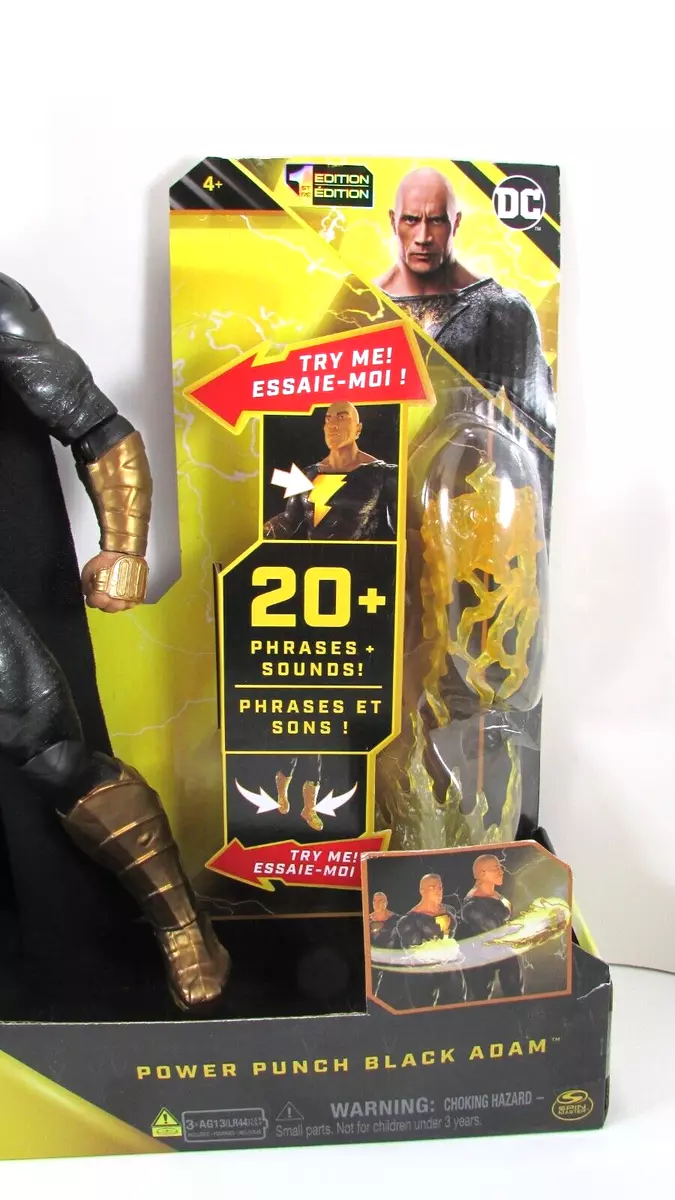 DC Comics, Power Punch Black Adam 12-inch Action Figure, 20+ Phrases and  Sounds, Lights Up with 2 Accessories, Black Adam Movie Collectible Kids  Toys