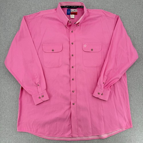 Wrangler George Strait Shirt Mens 4XLT Tall Pink Long Sleeve Western Dual Pocket