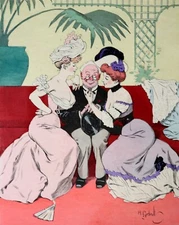 ❤️ 1900 HUMOR CARTOON by Henry GERBAULT RARE 25 Print JAPAN