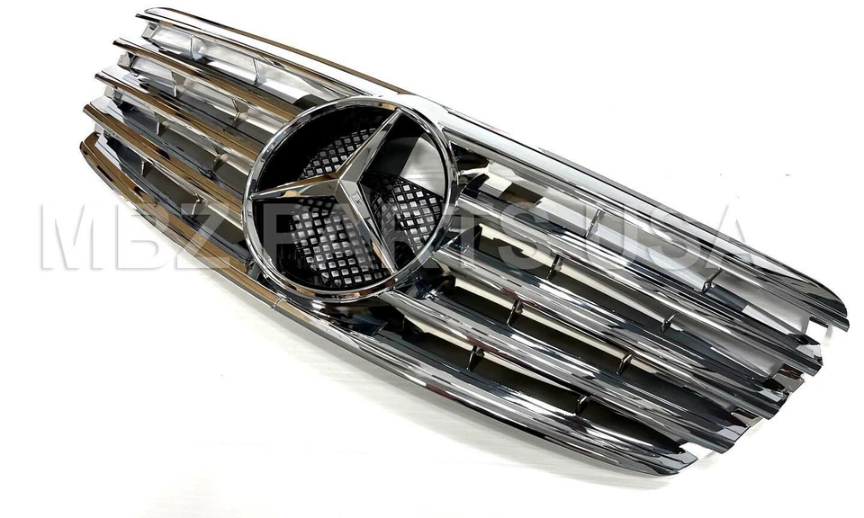 E55 E63 grille E-Class All Chrome FIN Star E320 E500 2003 2004 2005 2006 - Image 3 of 4