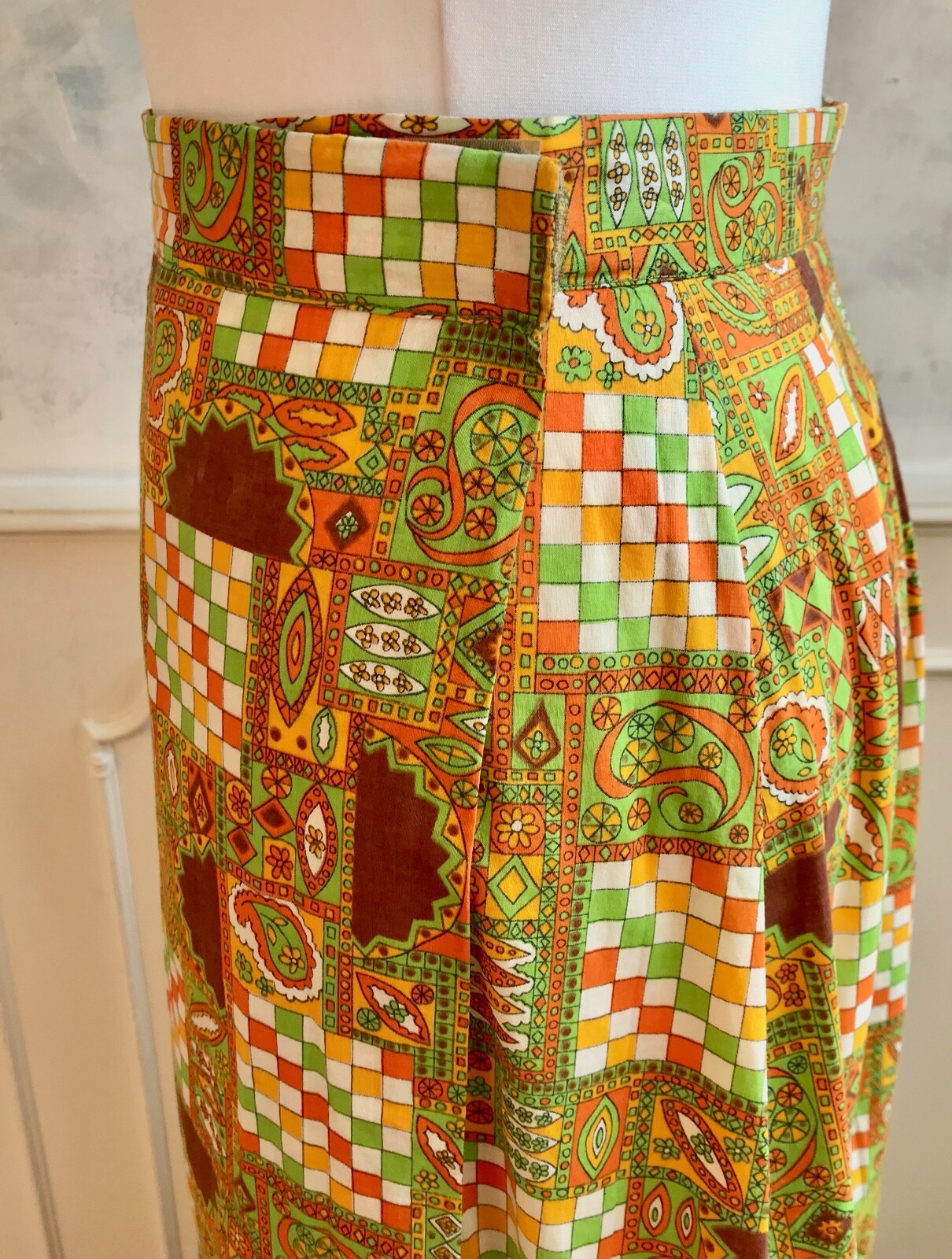 Vintage 1960's Patchwork Geometric Psychedelic 2 … - image 10