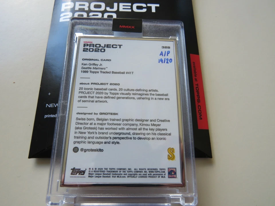 Topps PROJECT 2020 #328 - 1989 Ken Griffey Jr by Grotesk - Artist Proof 19 of 20 - Image 3 of 3