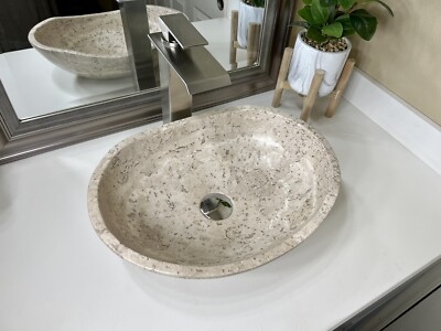 Travertine Sink / Stone Sink / Vessel Sink / Bathroom Sink / Vanity Sink / Bowl