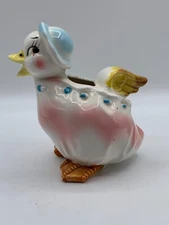 VTG Ucagco Japan Ceramic Anthropomorphic Duck Creamer Granny Core Kitsch