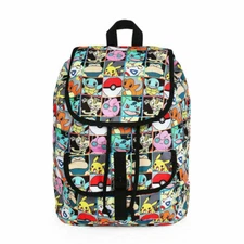 Pokémon Drawstring Backpack Travel School Bucket Bookbag Rucksack All Over Print
