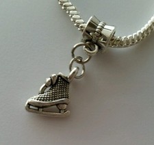 Ice Skate Skating Shoe Dangle Pendant For European Style Charm Bracelet Necklace