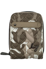 Lug RFID Quilted Wallet with Charm Bar Flurry Camo Taupe