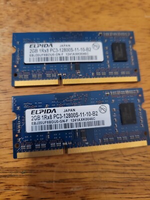 Elpida 2GB SO-DIMM 1600 MHz PC3-12800 DDR3 Memory (EBJ20UF8BDU0-GN-F)