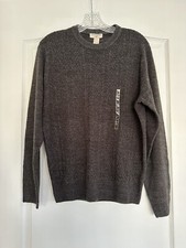 Dockers Men  s Pullover Crew Neck Soft Thin Heather Gray Sweater Size Small NWT